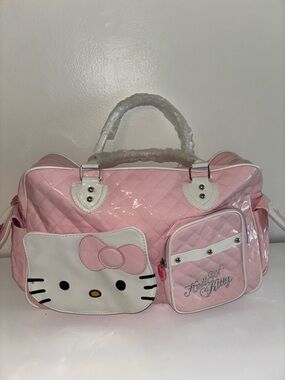 Hello Kitty Pink Quilted Tote Bag with Front Pockets